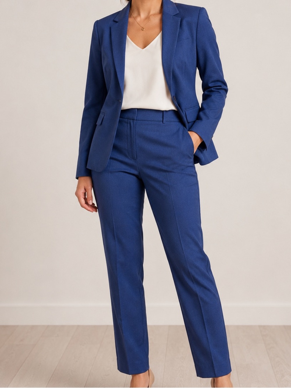 INC International Concepts Navy Blue Tailored Women's Pantsuit